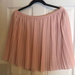 Blush pink pleated skirt